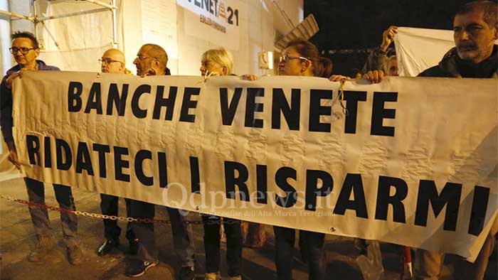 Banche popolari qdpnews conegliano protesta