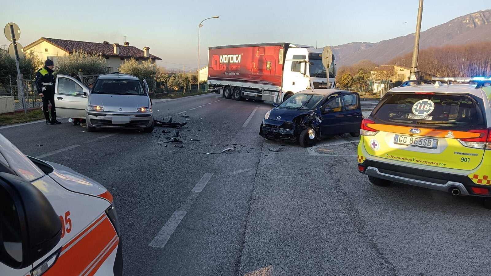 L'incidente stradale in via Molinetto