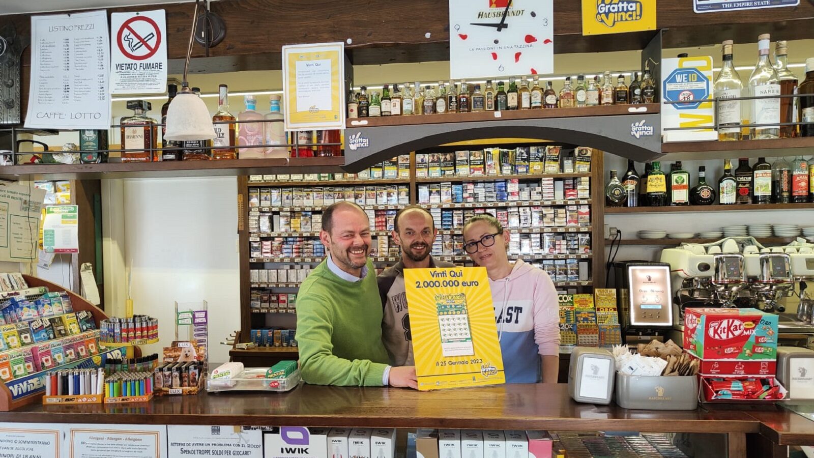 Vinti 2 milioni di euro con il “Gratta e Vinci” al Caffè Lotto