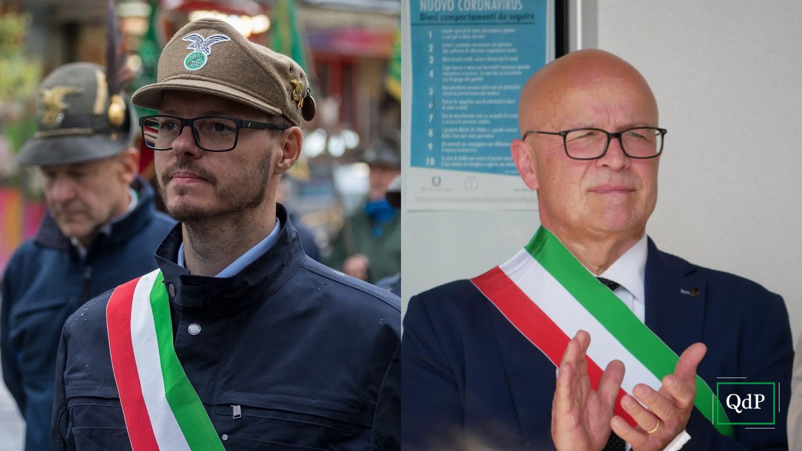 Il sindaco di Possagno Valerio Favero e di Cavaso del Tomba Gino Rugolo