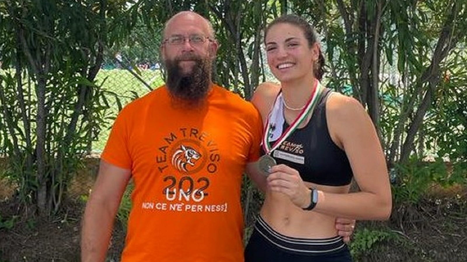 L'allenatore Emanuele Serafin e Adele Toniutto