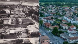 Ponte della Priula negli anni '60 e adesso