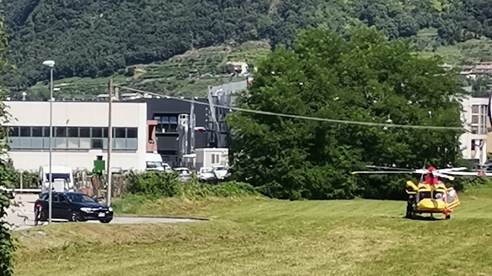 L'elisoccorso atterrato a Segusino