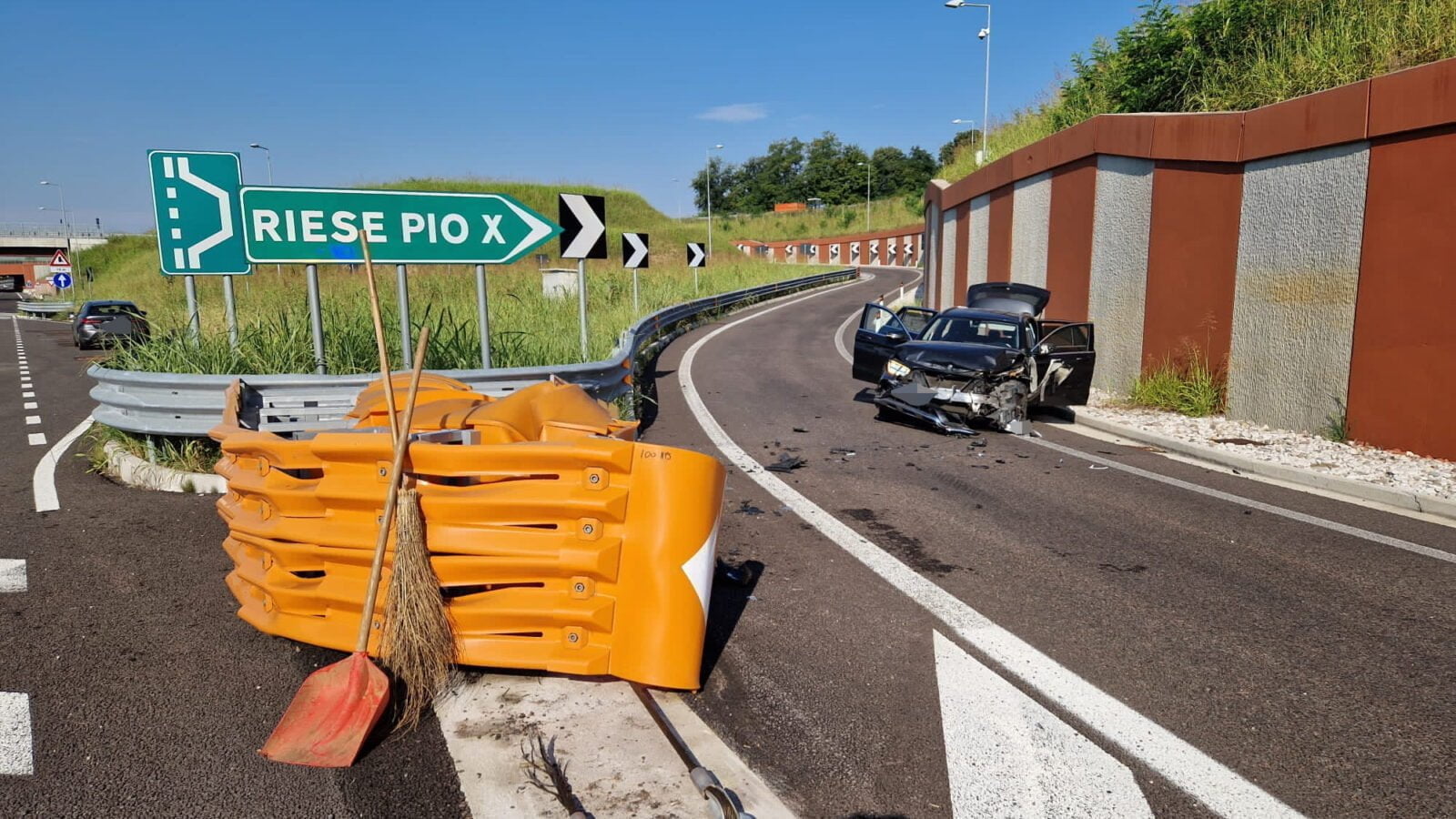 L'incidente all'uscita Riese Pio X