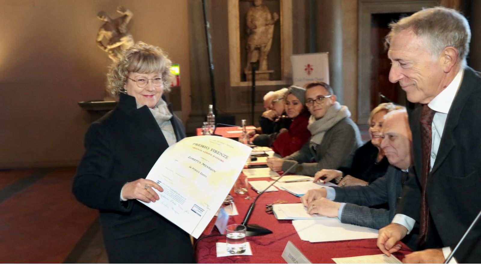 Loretta Menegon durante la premiazione