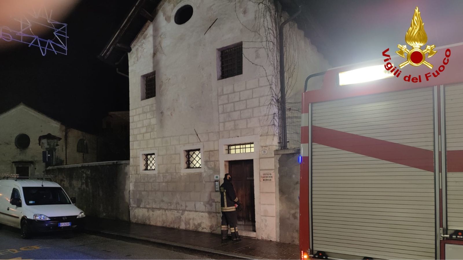 Incendio in via Cesare Battisti a Feltre