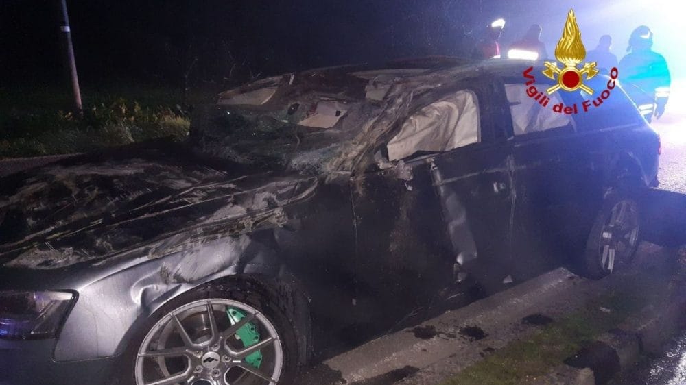 La vettura coinvolta nell'incidente