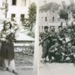Nella foto a sinistra, Teresa De Luca ai tempi della Resistenza. Nell'immagine a destra, foto di un gruppo di partigiani (Teresa De Luca è la seconda da sinistra, inginocchiata)
